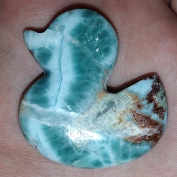✨🦆 Larimar Duck Carving Rare Duck Shaped Crystals Authentic Larimer ⭐ - Picture 3 of 5